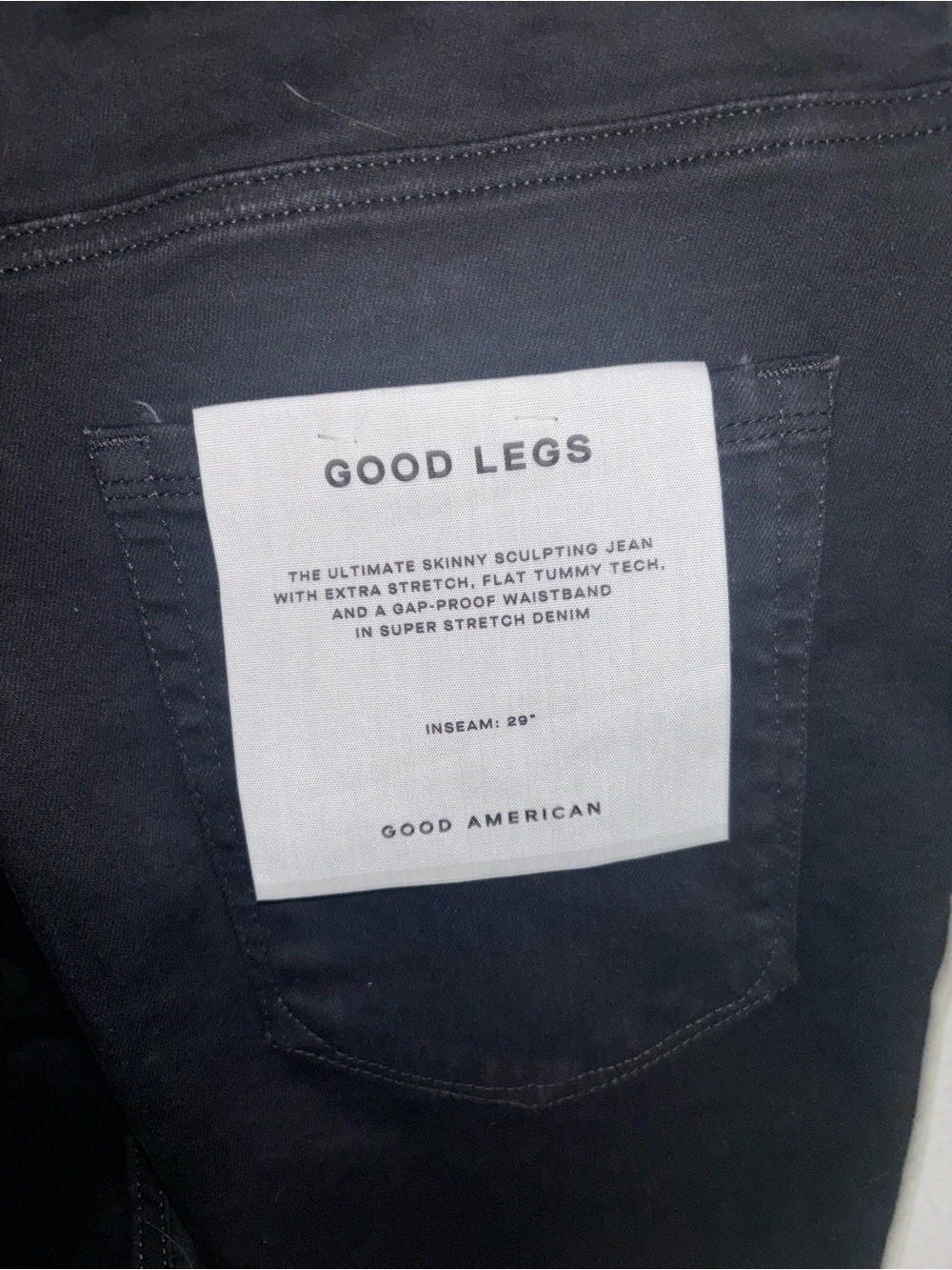 Good American Good Legs Skinny Jeans Womens 14-18 Black High Rise NWT - Picture 4 of 5
